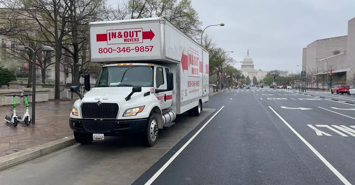 In and Out Movers team preparing international shipment from a Georgetown DC residence
